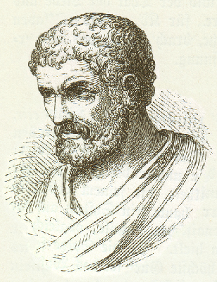 A portrait of the Ancient Greek Mathematician, Euclid.