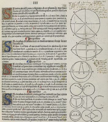 A page from the first printed edition of Euclid