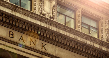 A building of a bank.